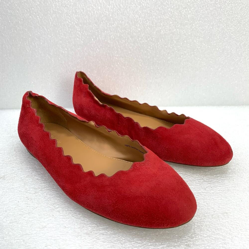 J.Crew Suede Scalloped Flat Shoes - Women's 7